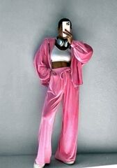 Костюм двойка, бамбук велюр, цвет розовый
