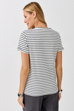 Футболка для беременных и кормящих 18072 бело-черная полоса