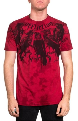 Футболка Crows Tee DIRTY RED TEA STAIN Affliction