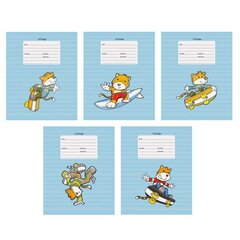 
          Тетрадь А5 18л., линия, Канц-Эксмо, скрепка, обложка мелованный картон, выб. лак,"Тигрята"