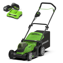 Газонокосилка Greenworks G24X2LM41K2 2×24V (41 см) аккумуляторная, с 2×АКБ 4 А/ч и двойным ЗУ