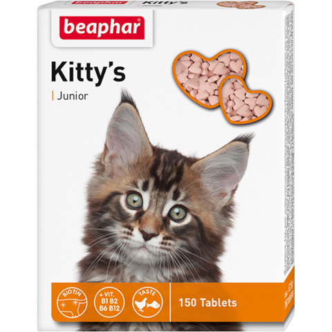 Beaphar Кормовая добавка Kitty's Junior с биотином для котят 150 таб.