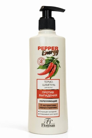 Флоресан PEPPER ENERGY Термо-шампунь против выпадения волос  400мл (Ф-136)