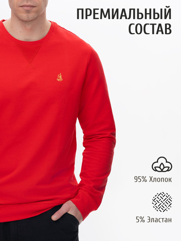 Джемпер красного цвета с круглым вырезом