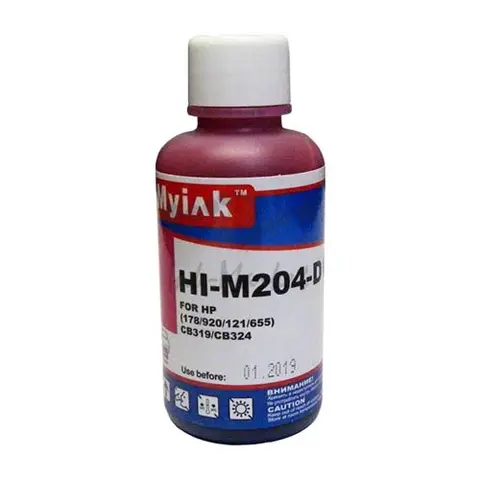 Чернила для HP (178, 121, 655, 901, 920/ GT51/ GT52/ GT53) CB319/CB324 (100мл,magenta, Dye) HI-M204-D Gloria™ MyInk