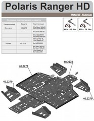 Защита днища для POLARIS Ranger HD/XP 800 2012- STORM 2278