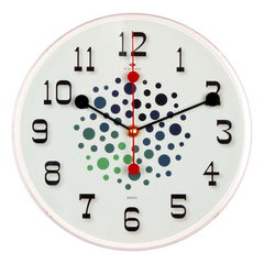 Часы настенные РУБИН  2524-010 круг d=25см, основание белое "Абстрактные круги"