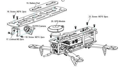 Набор для сборки квадрокоптера Holybro QAV250 Complete Kit (Pixhawk 6C mini/tele 915 MHz/M10 GPS/FPV VTX+Camera)
