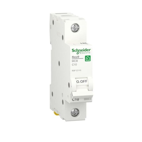 Автоматический выключатель 1P - 10 A тип C 1 модуль 230 В~. Schneider Electric Resi9. R9F12110