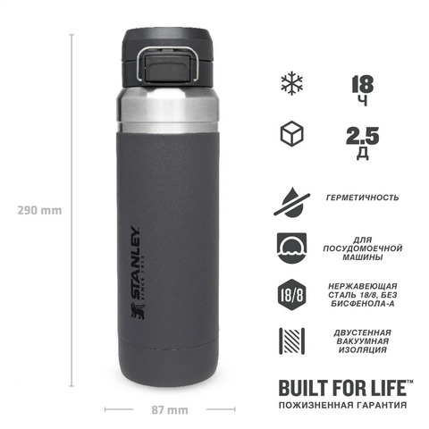 Картинка термос Stanley GO Quick Flip™ 1,06L темно-серый - 6