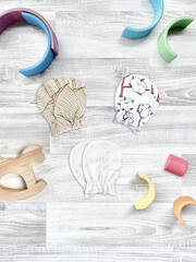 Рукавички-антицарапки Mjölk Хлопок/Palm tree/Hello mommy, сет из 3х пар