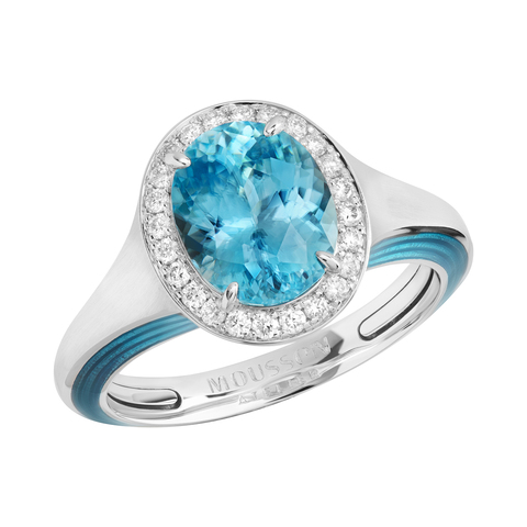 Кольцо со Цирконом и Бриллиантами, Эмаль, R0143-02/3