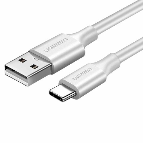 Кабель UGREEN US287 (60120) USB-A 2.0 to USB-C Cable Nickel, 0,5 м, белый