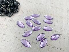 Стразы пришивные акрил, d 1,8х0,9 см, сирень