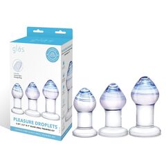 Набор из 3 стеклянных анальных пробок Pleasure Droplets Plug Set - 