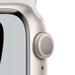 Смарт часы Apple Watch Nike Series 7 GPS, 45mm Starlight Aluminium Case with Pure Platinum/Black Nike Sport Band (MKNA3GK/A)
