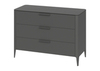 Комод Type 3 ящика ширина 120 см (темно-серый)
