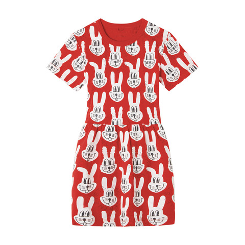 Платье Stella McCartney Kids Rabbits Red