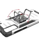 Противоударный чехол для Samsung Galaxy M31 M315 серебро с пластиной для магнитного автодержателя и кольцом подставкой / чехол накладка для телефона Самсунг Галакси М31 трансформируется в подставку / чехол с держателем на палец