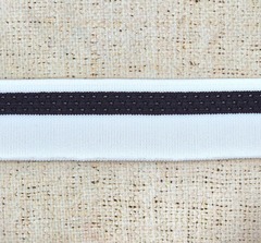 Подвязы трикотажные, ш. 4 см, L 124 см, белый с чёрным