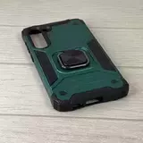 Противоударный чехол Strong Armour Case с кольцом для Samsung Galaxy S23 (Зеленый)