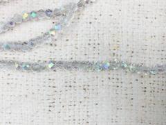 Бусины граненые Рондель, d 6 мм, (1уп=10нитей), прозрачный AB