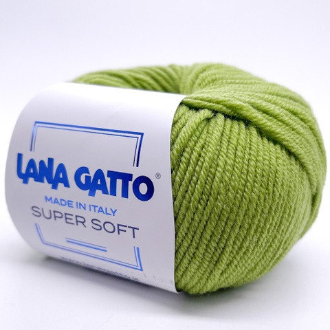 Пряжа Lana Gatto Super Soft 13277 зеленое яблоко (уп.10 мотков)