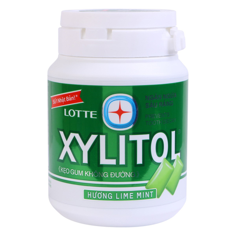 Жевательная резинка в банке мята-лайм XYLITOL Lotte, 55,1 гр