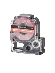 Кассета с лентой S'OK by Sakura Printing K4RWP для Epson , белый на красном, 12мм, 8м