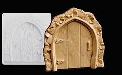 Силиконовый молд № 419 Дверь большая ( серия домики для гномов и фей)