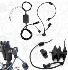 Держатель для телефона в ТРАВЕРСУ мотоцикла с подключение к АКБ, X-96