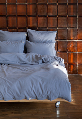 Постельное белье 1.5 спальное Luxberry коллекция Лен и Хлопок голубое