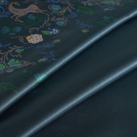 Наволочка 50x70 Mollen Цветок папоротника темно-бирюзовая шелковая