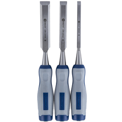 Набор стамесок КОБАЛЬТ плоских: 8, 16, 22 х 140 мм, CR-V, двухкомпонентная рукоятка (3 шт. (245-664)