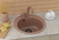 ULGRAN U-101  Круглая мойка с отверстием под смеситель