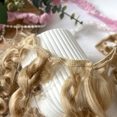 Волосы для кукол, трессы кудри-локоны-спиральки, цвет русый, длина 15 см*1 метр., набор 2 шт