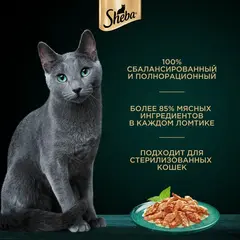 Sheba пауч для взрослых кошек (кролик и индейка) желе 75 г