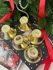 Колокольчик металлический, для декора и творчества, размер 4 см, цвет золотой, набор 5 шт