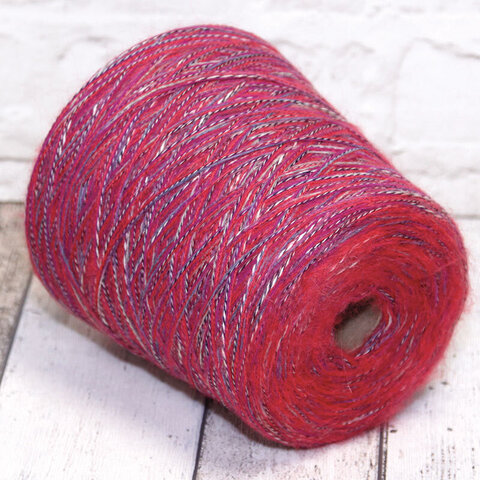 Смотка с альпакой и хлопком 230 красно-сиреневый