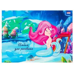 
          Альбом для рисования А5 16л., Проф-Пресс, скрепка, целлюлозный картон, блок офсет, 100г/м2, "Русалка с зеркалом"