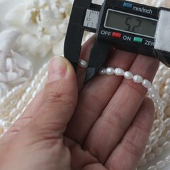 Жемчуг натуральный речной, рис, 5-6,5 мм, 1 нить, Ж020