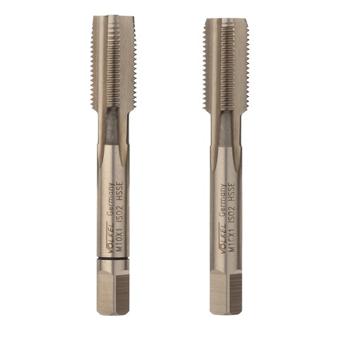 Метчик М10х1,0 (Комплект 2шт) DIN2181 HSSE 6h 63мм a=5,5 Volkel 56336