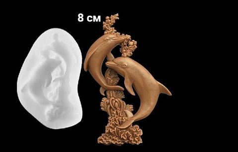 Силиконовый молд № 515 Дельфины