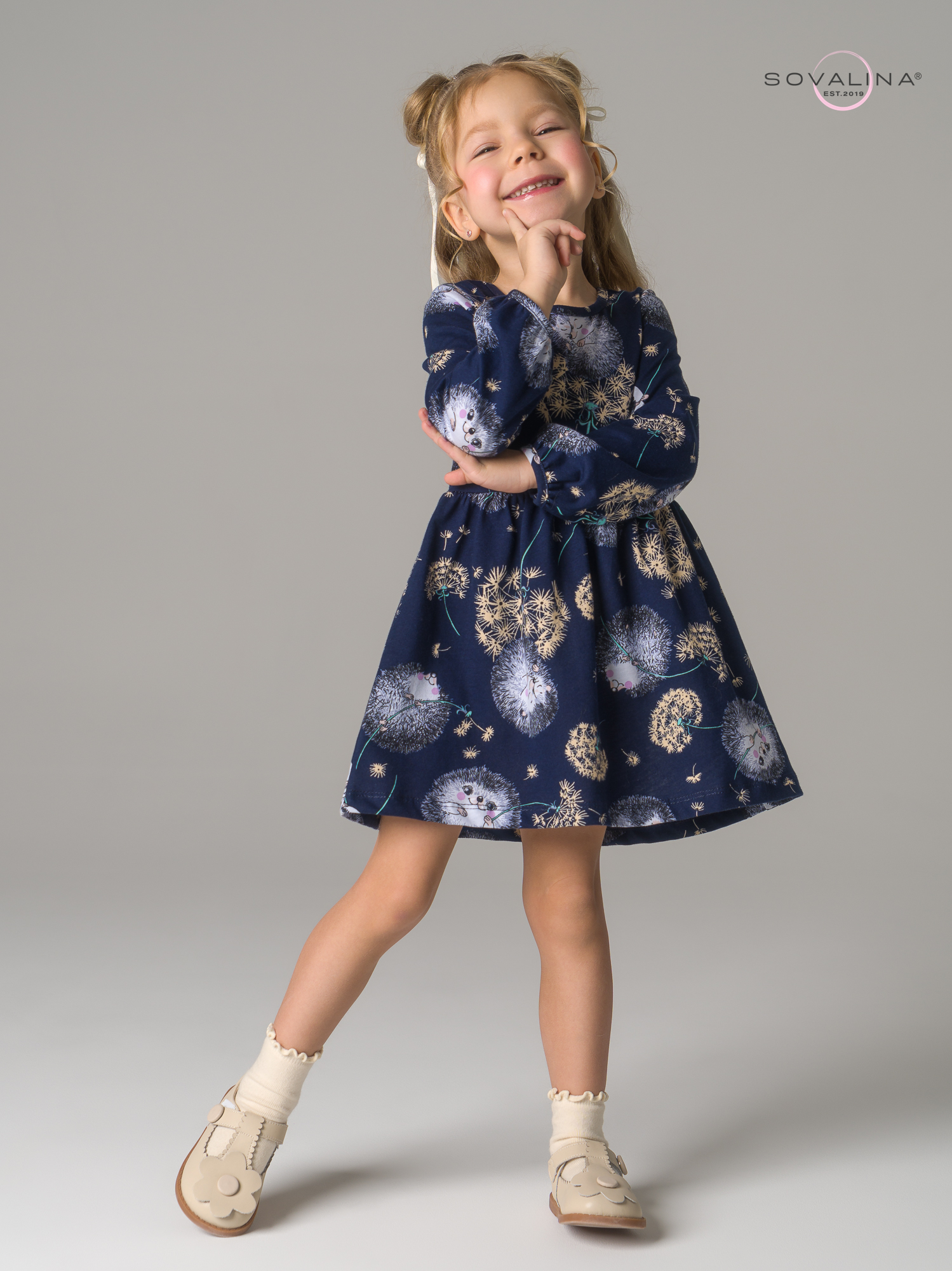 Платье Моана ежик с одуванчиком