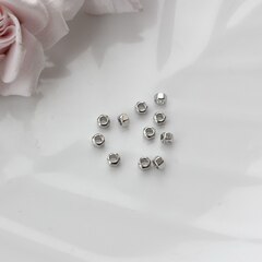 Бусина разделитель (спейсер) шестигранная, 4*3 мм, родий, 10 штук, Р086