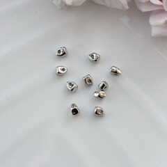 Бусина разделитель (спейсер) фриформ, 6*5 мм, родий, 10 штук, Р078