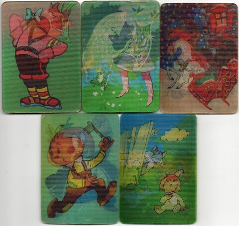 № 143 Набор из 5 переливных (стерео) Календариков . Мультфильмы СССР 1979 год.