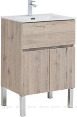 Aquanet 274005 Тумба с раковиной Алвита new 60 напольная 1 ящ., 2 дв. цв.дуб веллингтон белый (274005) фото