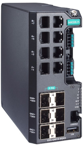 Коммутатор управляемый MOXA EDS-G4014-6QGS-HV-T