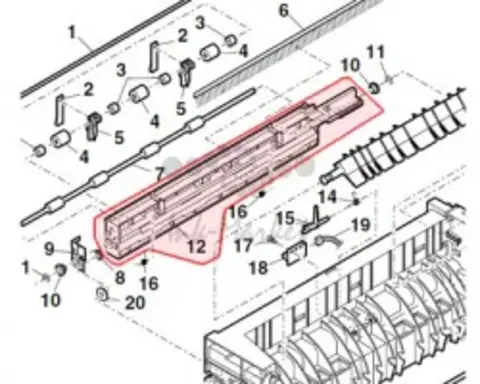 Держатель ролика узла выхода Sharp Delivery roller holder LHLDZ0058QSZZ